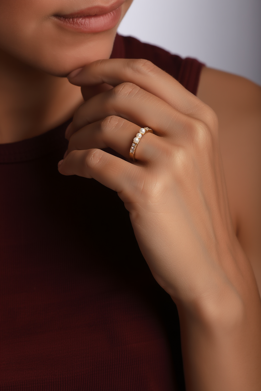 Three Pearl Ring