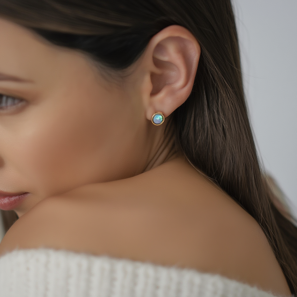 Bezel Set Gemstone Studs