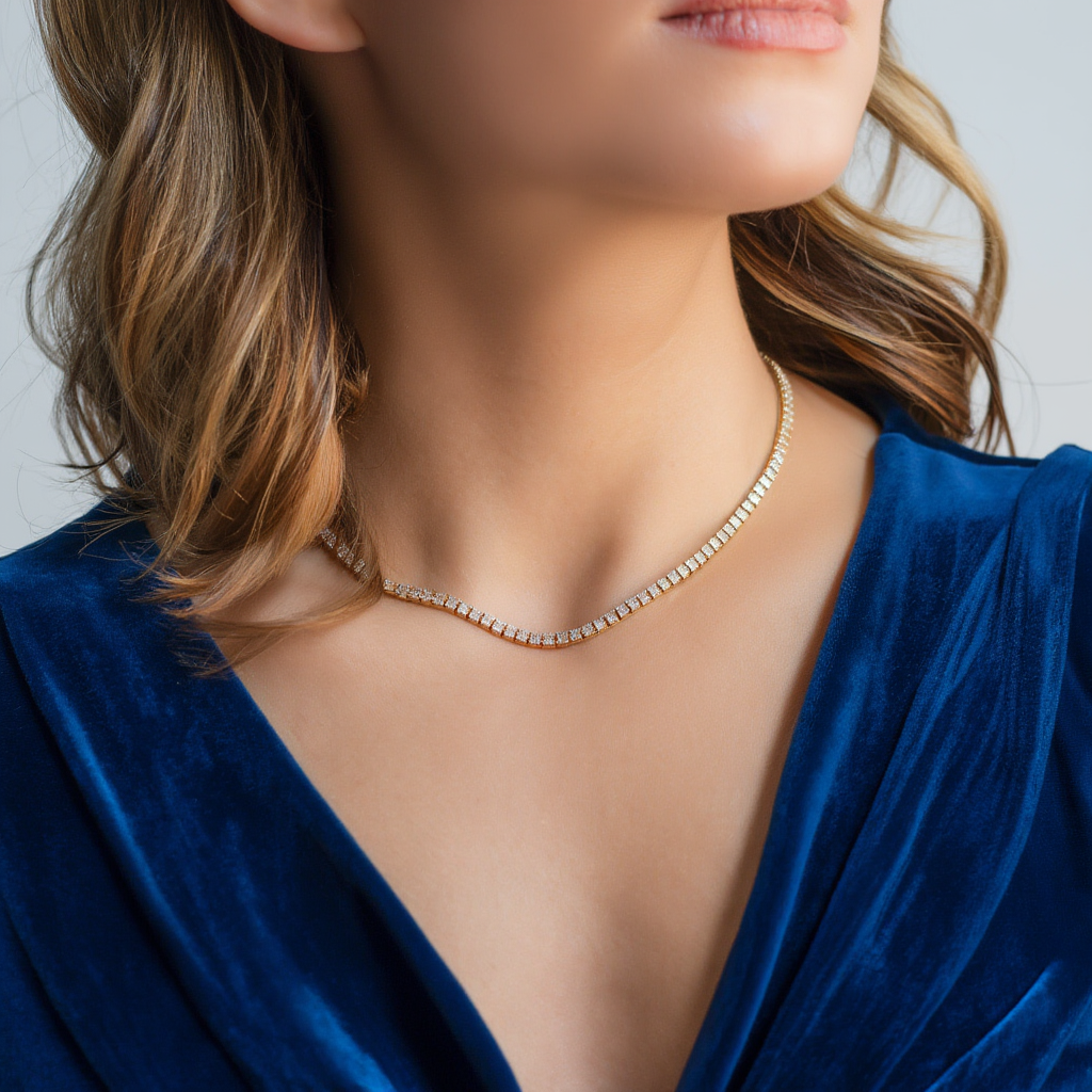 3mm Diamond Tennis Necklace