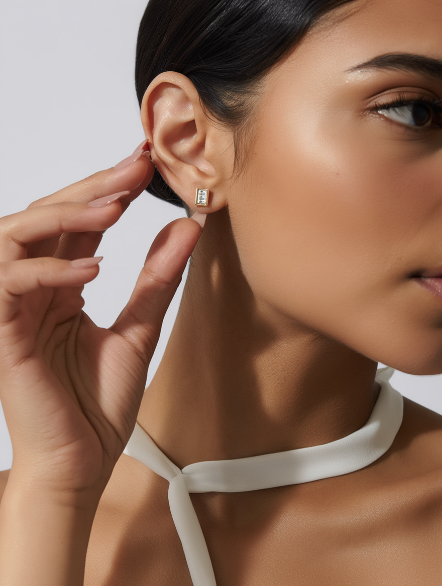 Tiny Baguette Studs