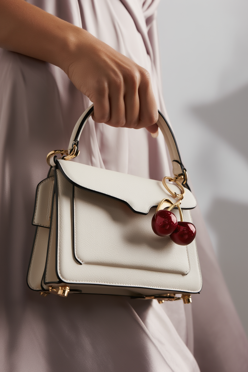 "Cherry" bag charm