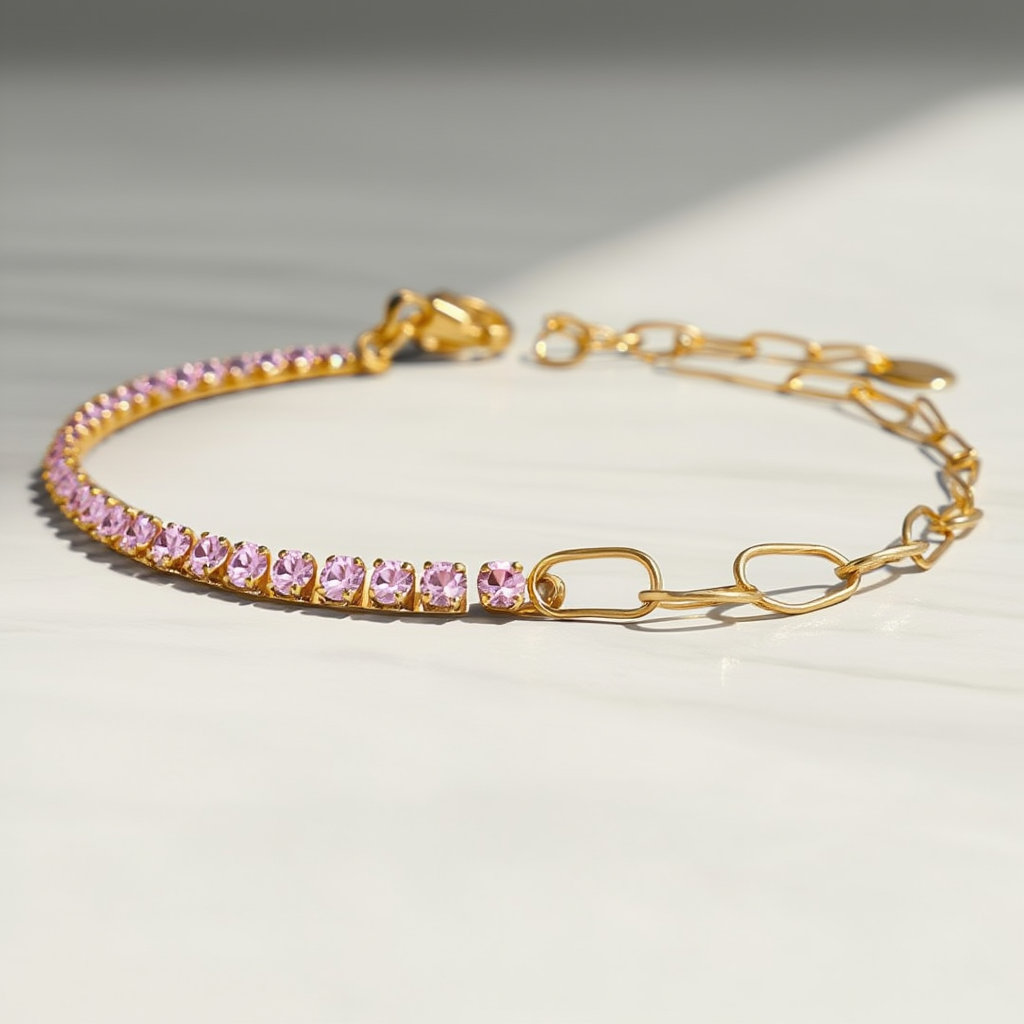 Pink Double Tennis Bracelet