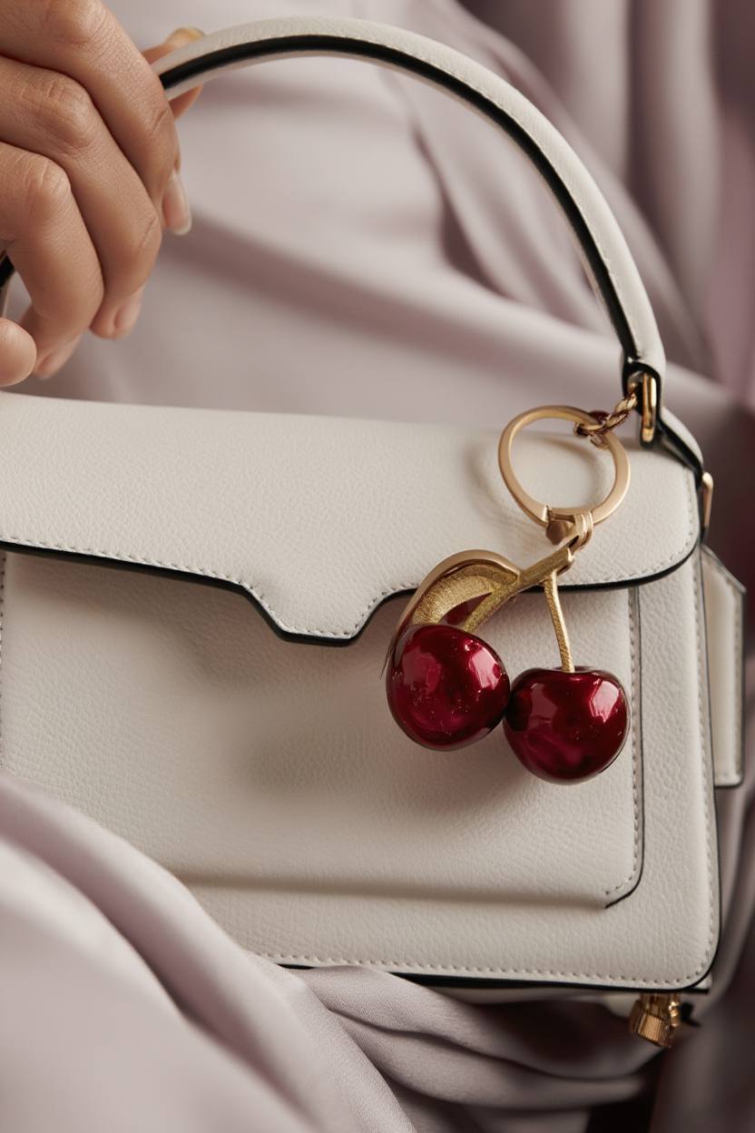 "Cherry" bag charm