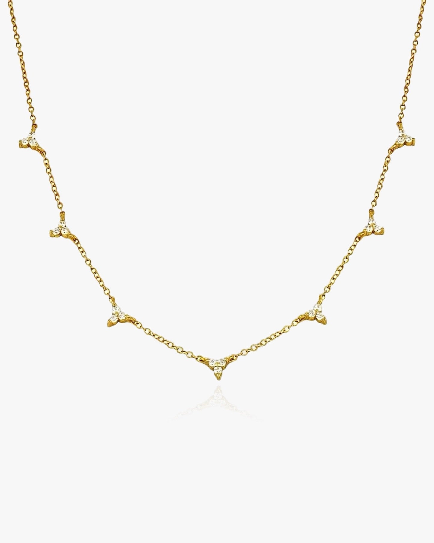 925 Sterling Silver Necklace Trio Diamante - AYUNA