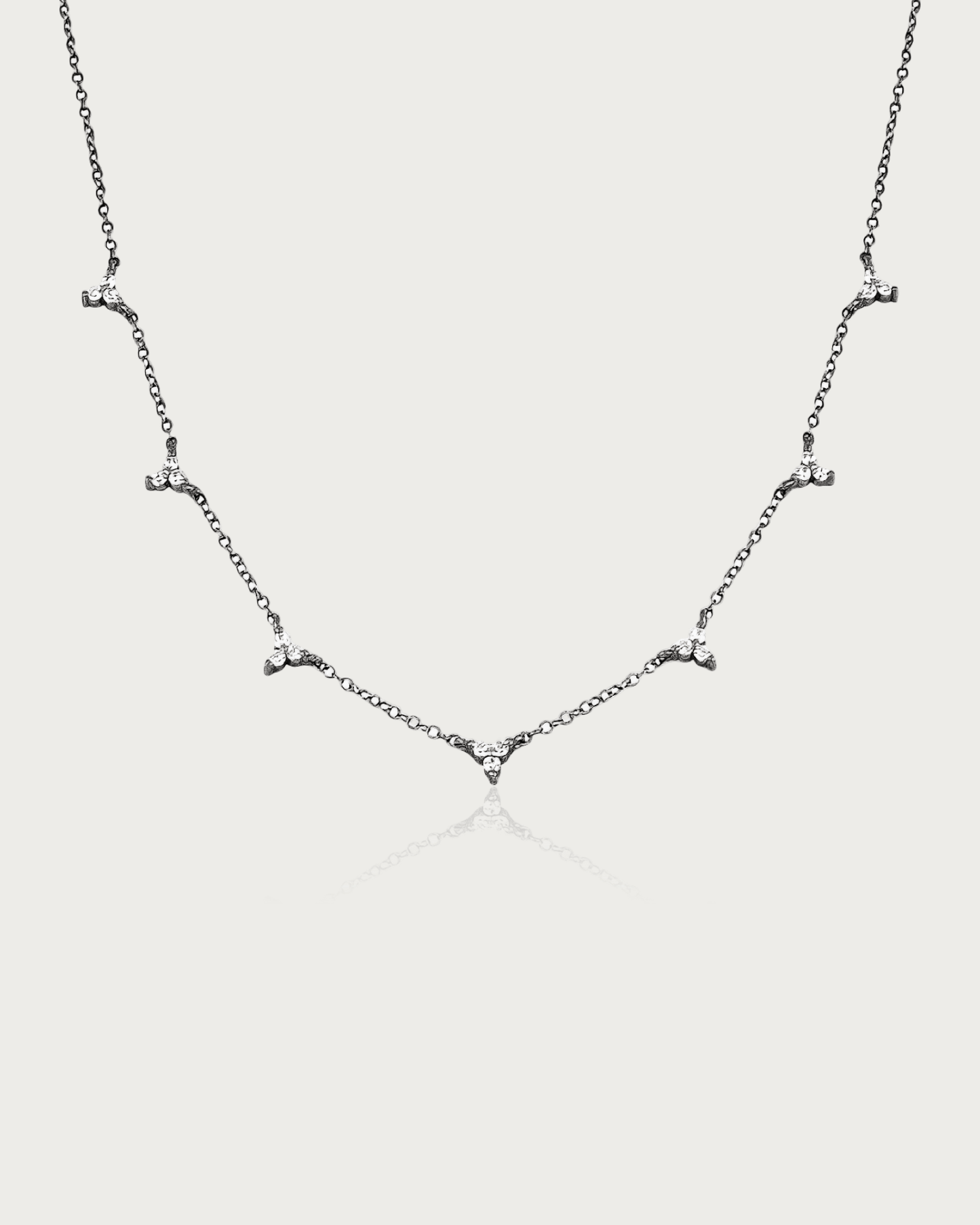 925 Sterling Silver Necklace Trio Diamante - AYUNA