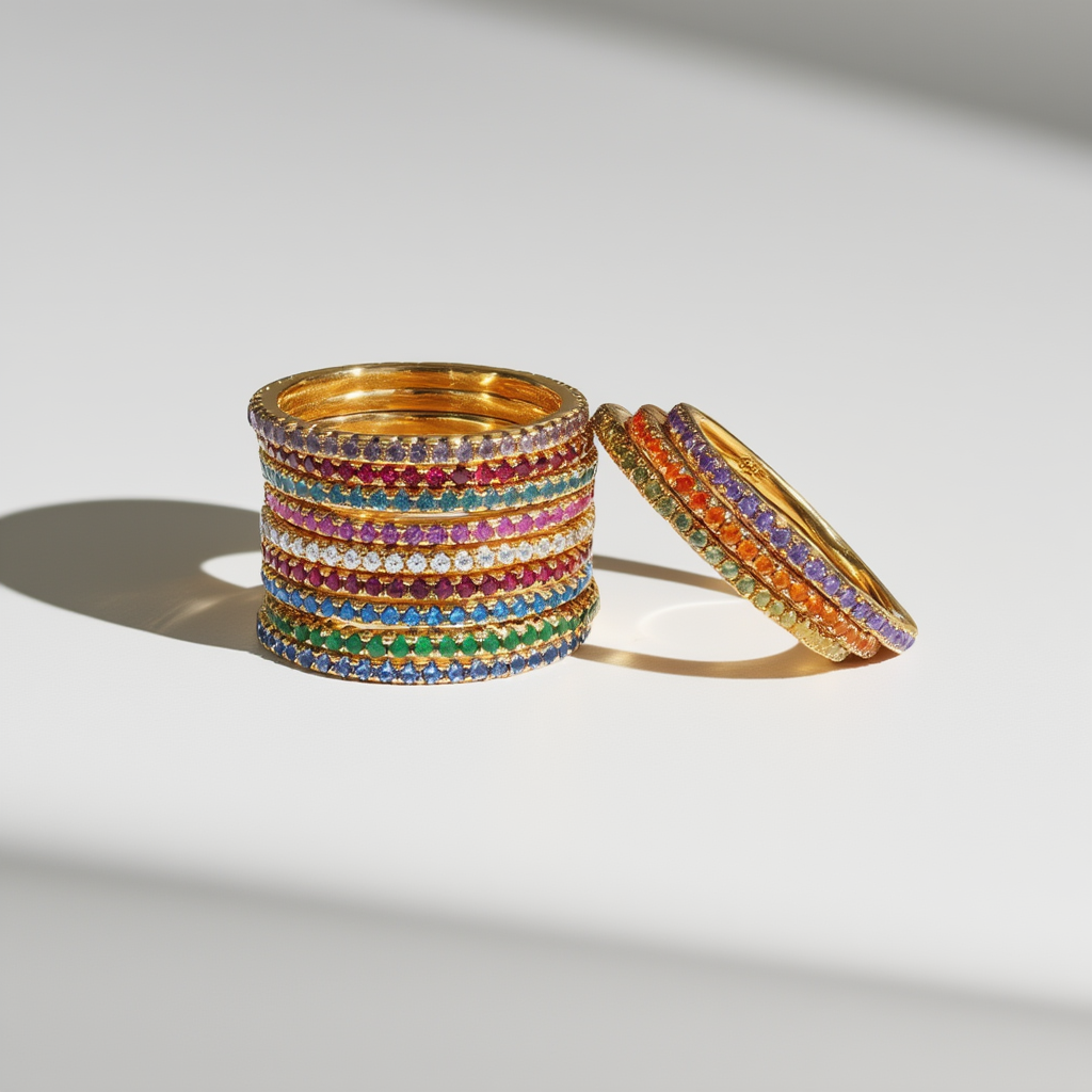 Gold Eternity Birthstone Rings