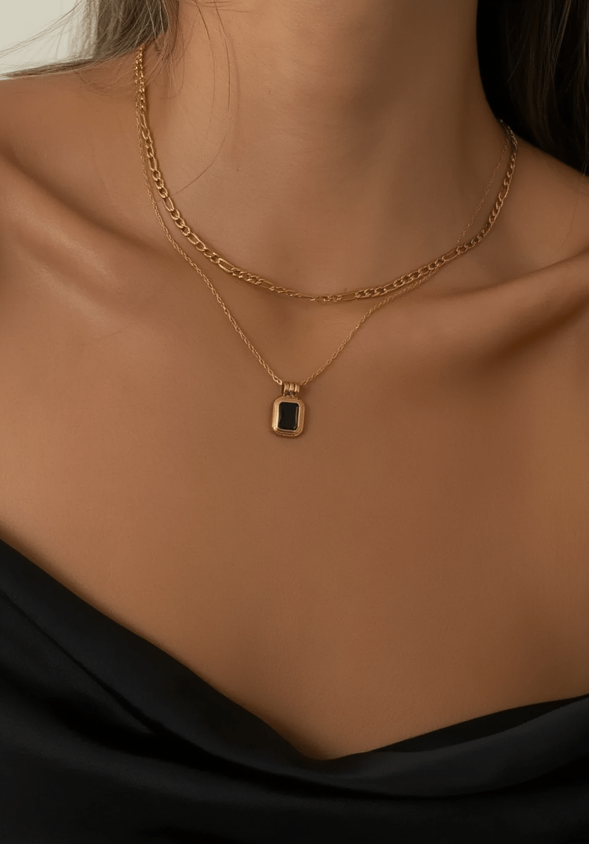 Anke Chain Necklace - Black Onyx - AYUNA