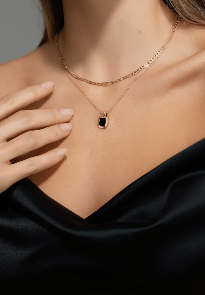 Anke Chain Necklace - Black Onyx - AYUNA