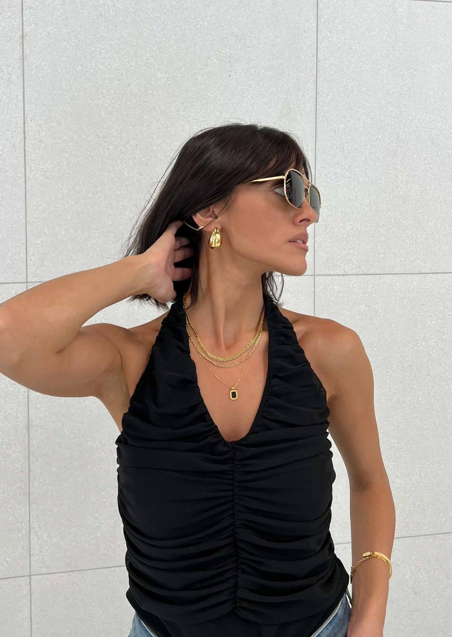 Anke Chain Necklace - Black Onyx - AYUNA