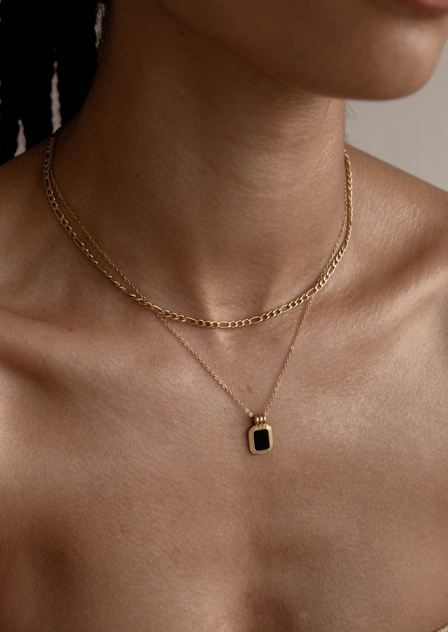Anke Chain Necklace - Black Onyx - AYUNA