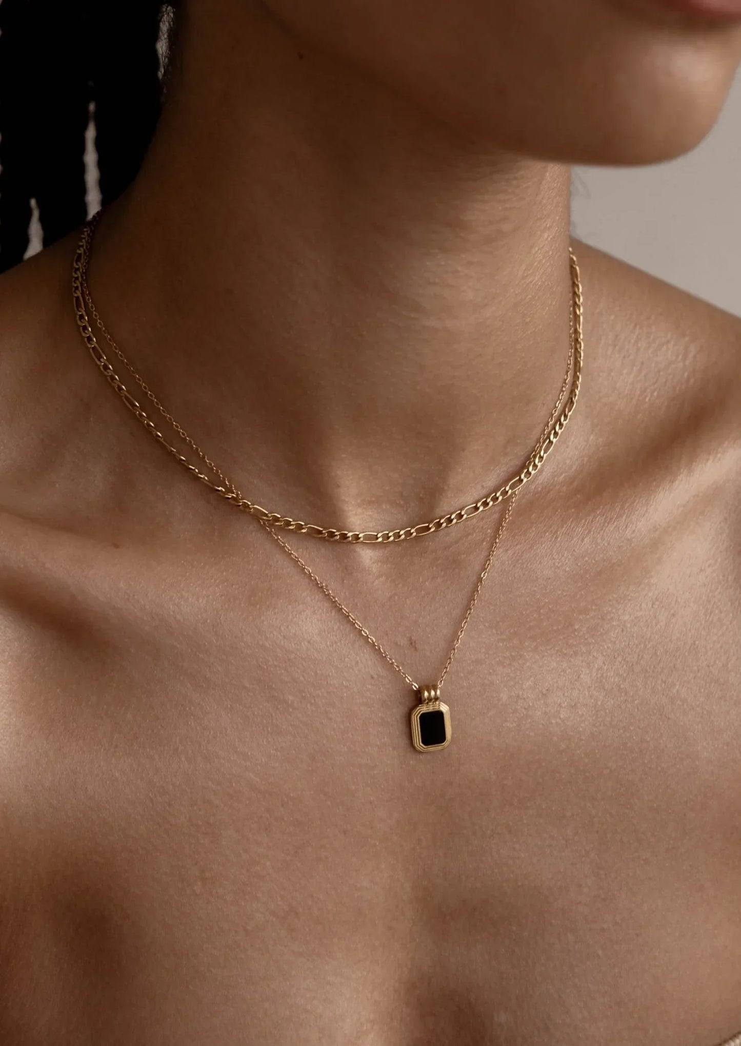 Anke Chain Necklace - Black Onyx - AYUNA
