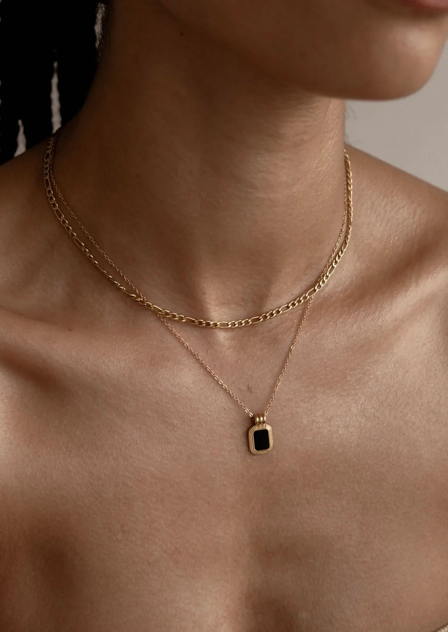 Anke Chain Necklace - Black Onyx - AYUNA