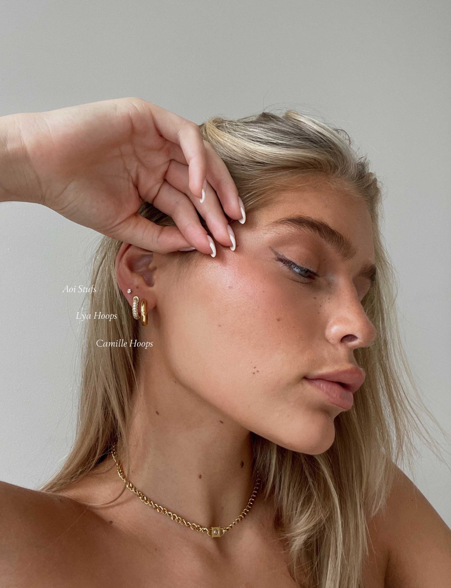 Aoi Studs (4 Sizes) - Gold - AYUNA
