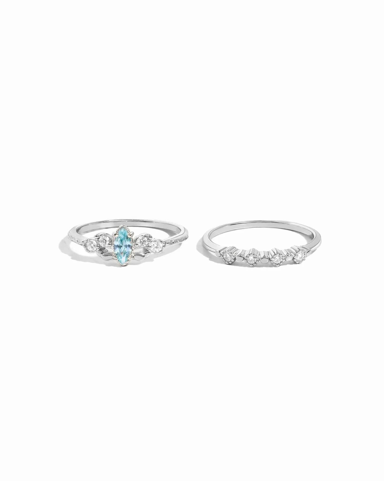 Aquamarine Ring Set - AYUNA