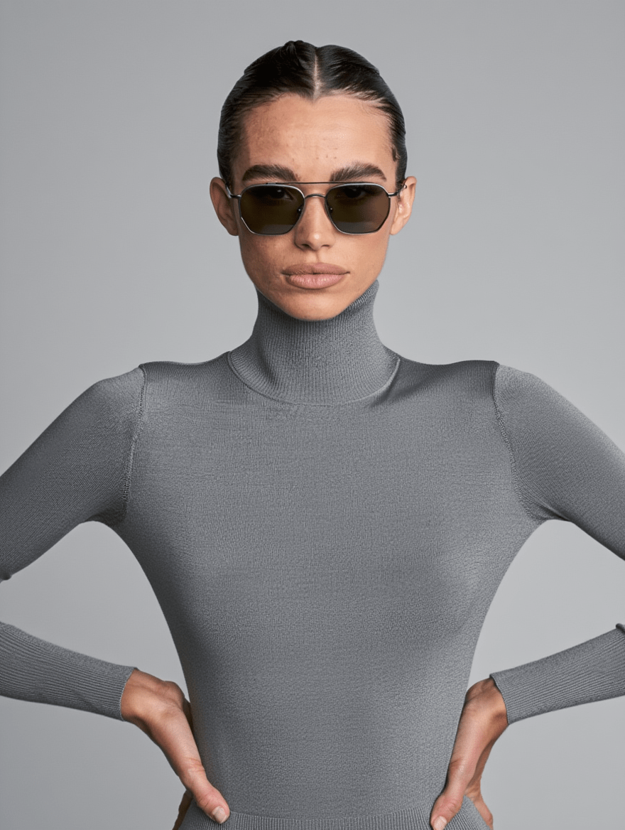 Aviator - Silver/Khaki - AYUNA