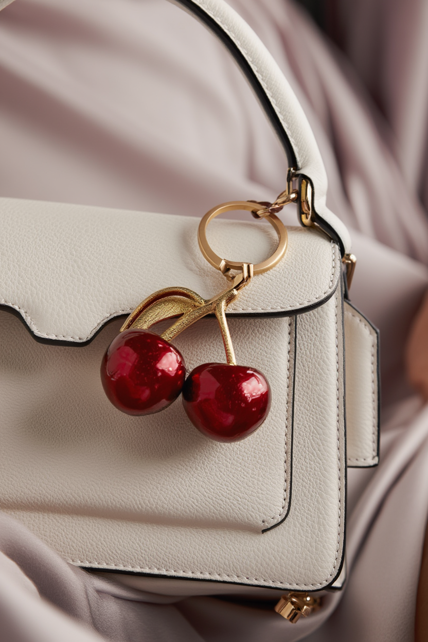 "Cherry" bag charm