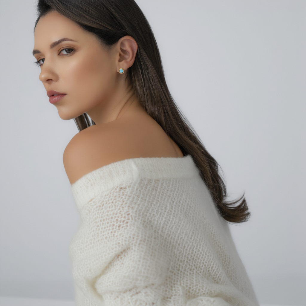 Bezel Set Gemstone Studs