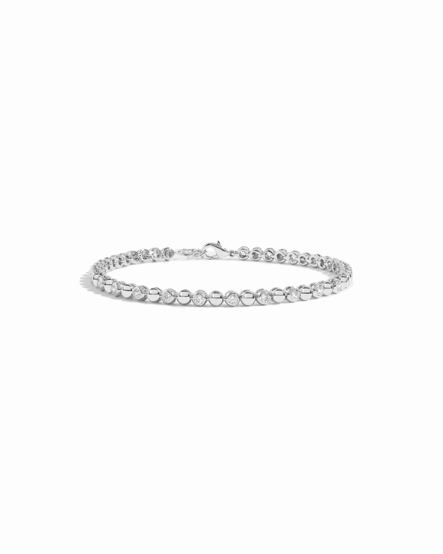 Bead & Bezel Tennis Bracelet - AYUNA