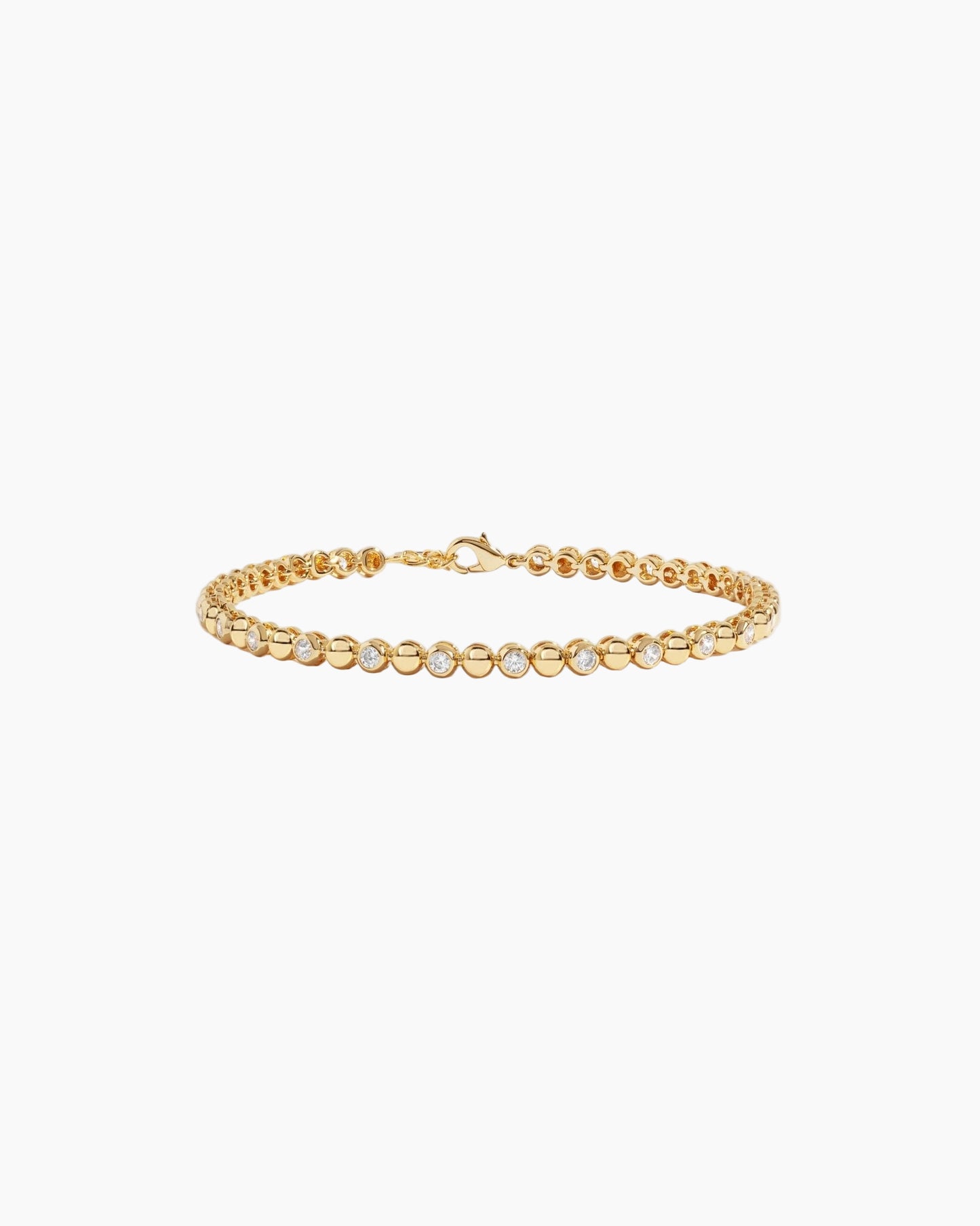 Bead & Bezel Tennis Bracelet - AYUNA