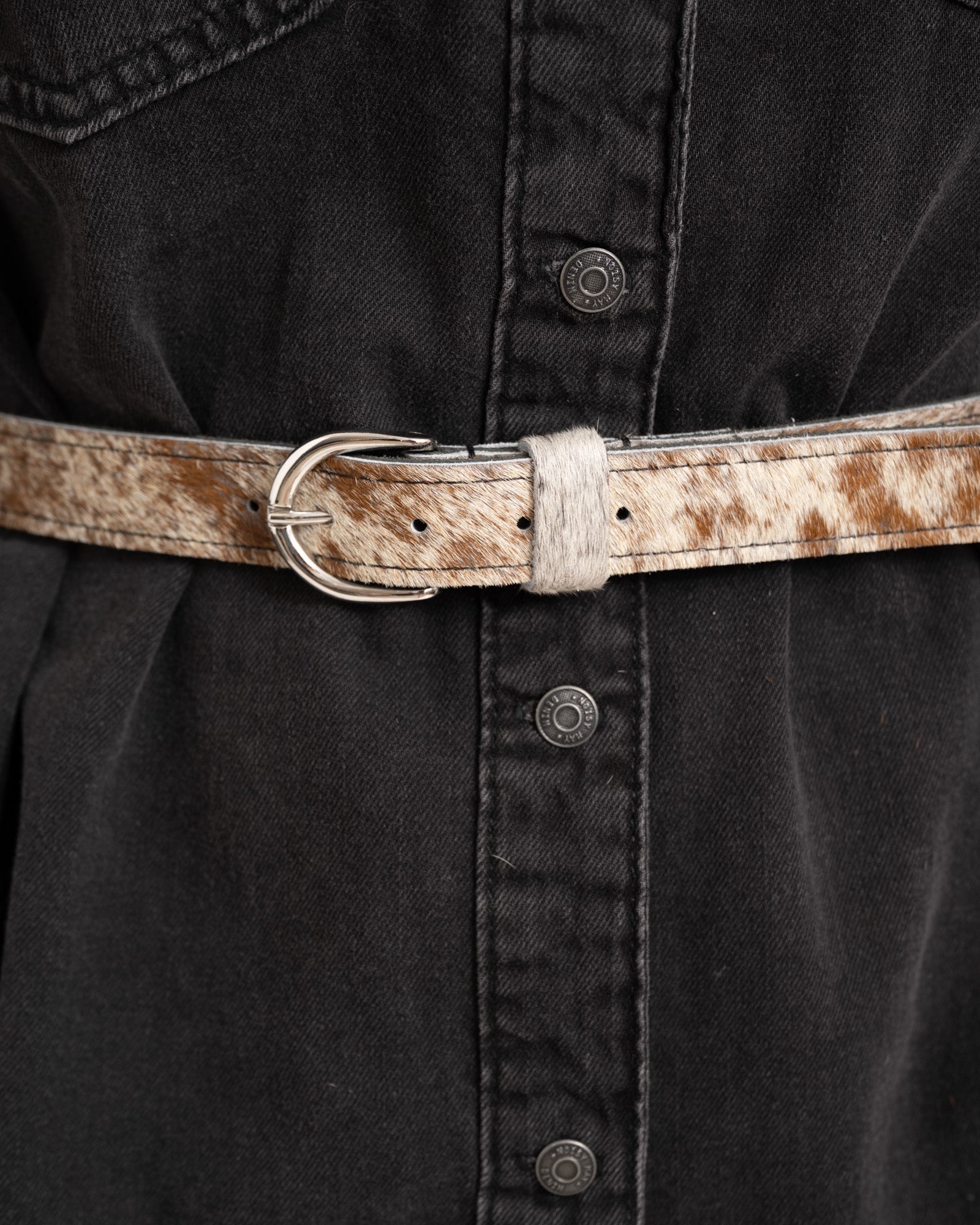 Cow Silver Buckle Belt