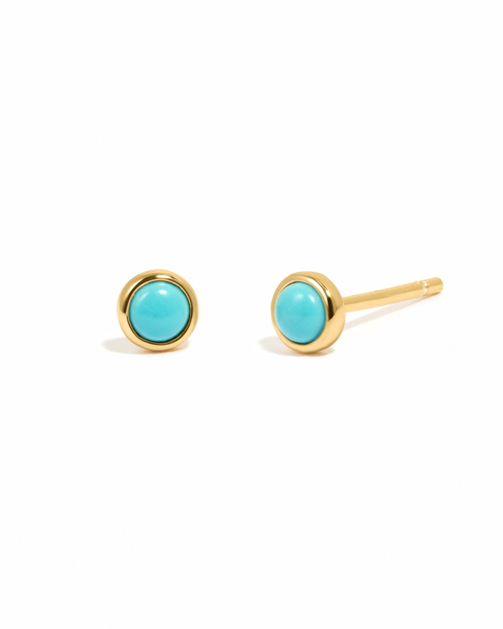 Bezel Set Gemstone Studs - AYUNA