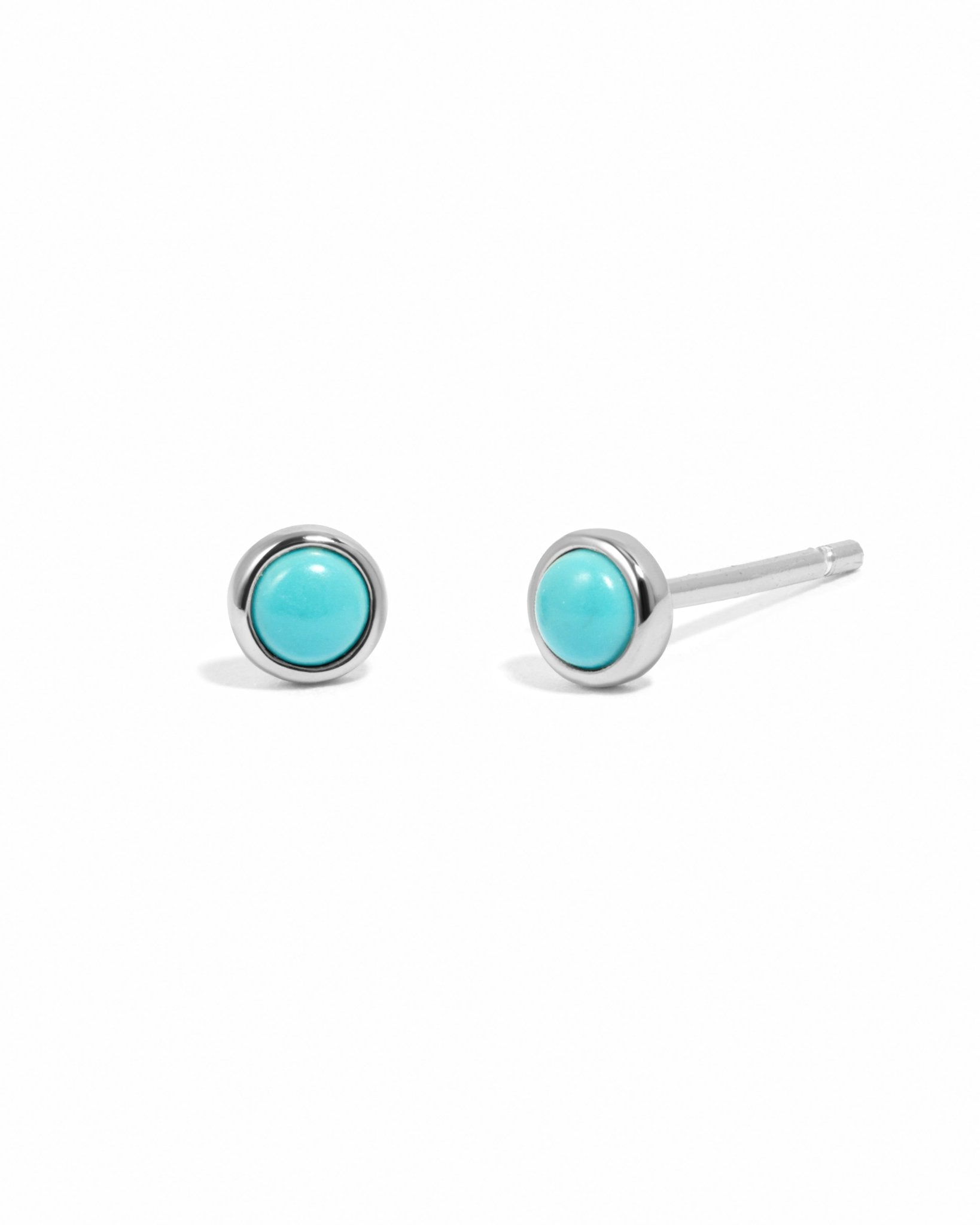 Bezel Set Gemstone Studs - AYUNA