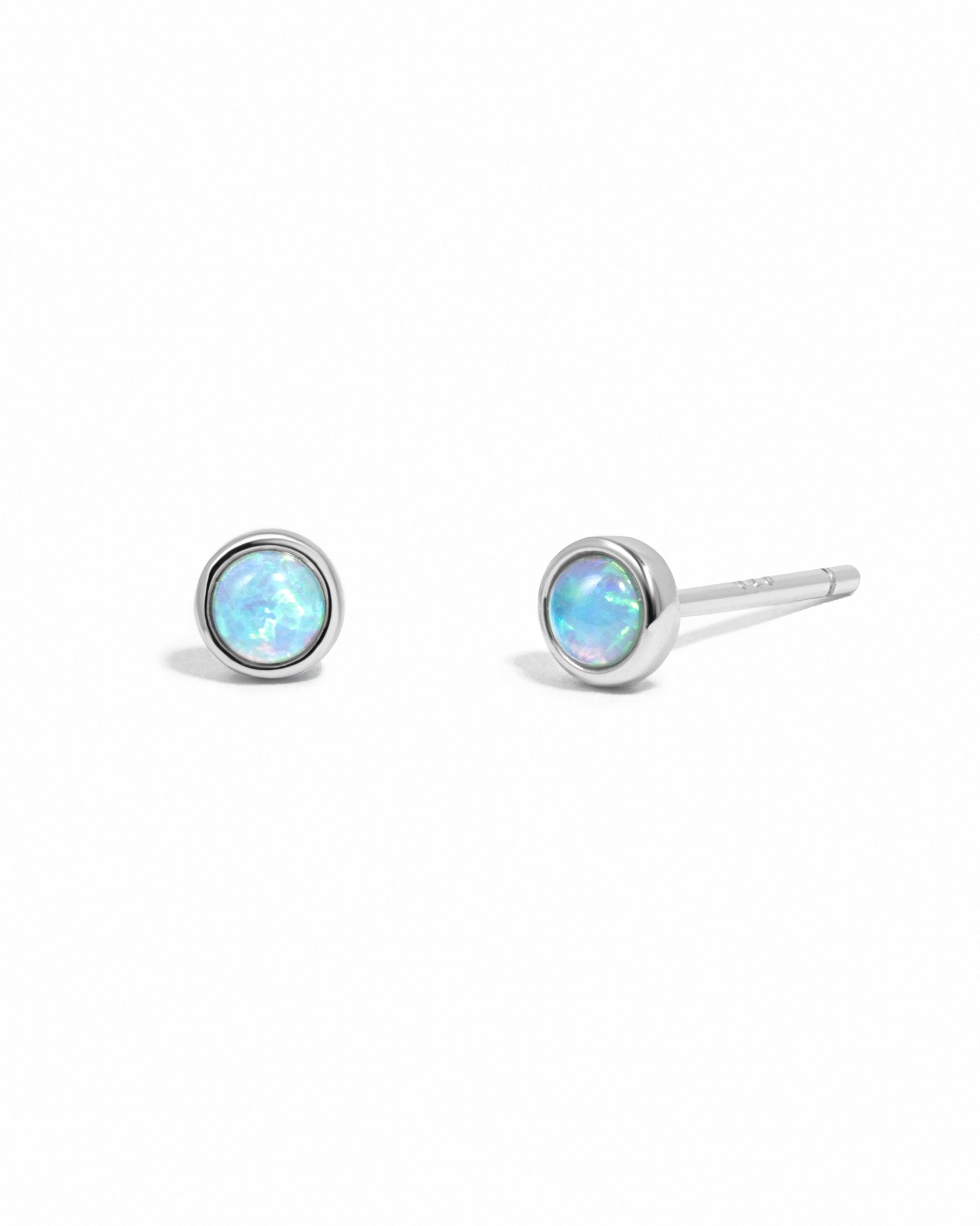 Bezel Set Gemstone Studs - AYUNA