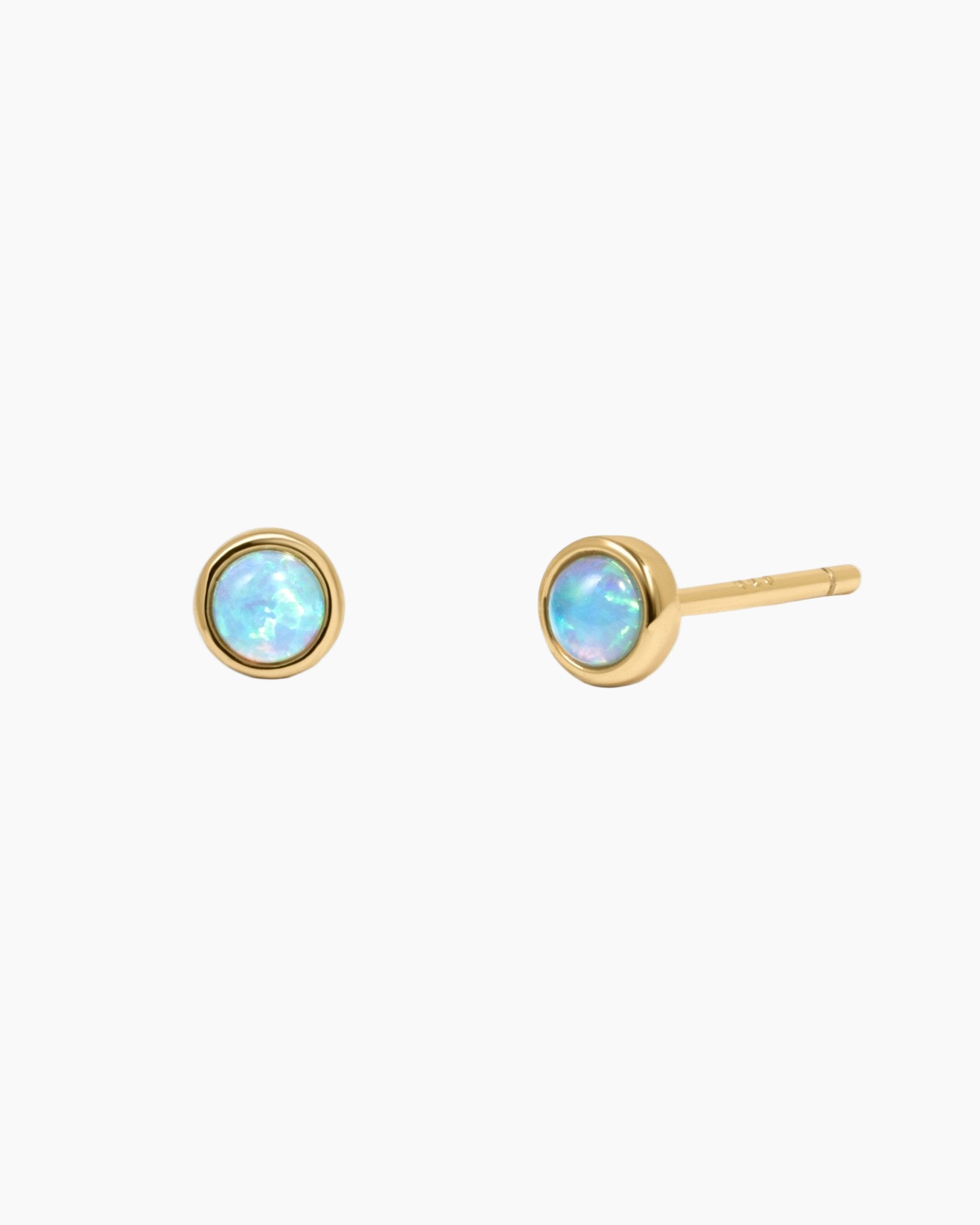 Bezel Set Gemstone Studs - AYUNA