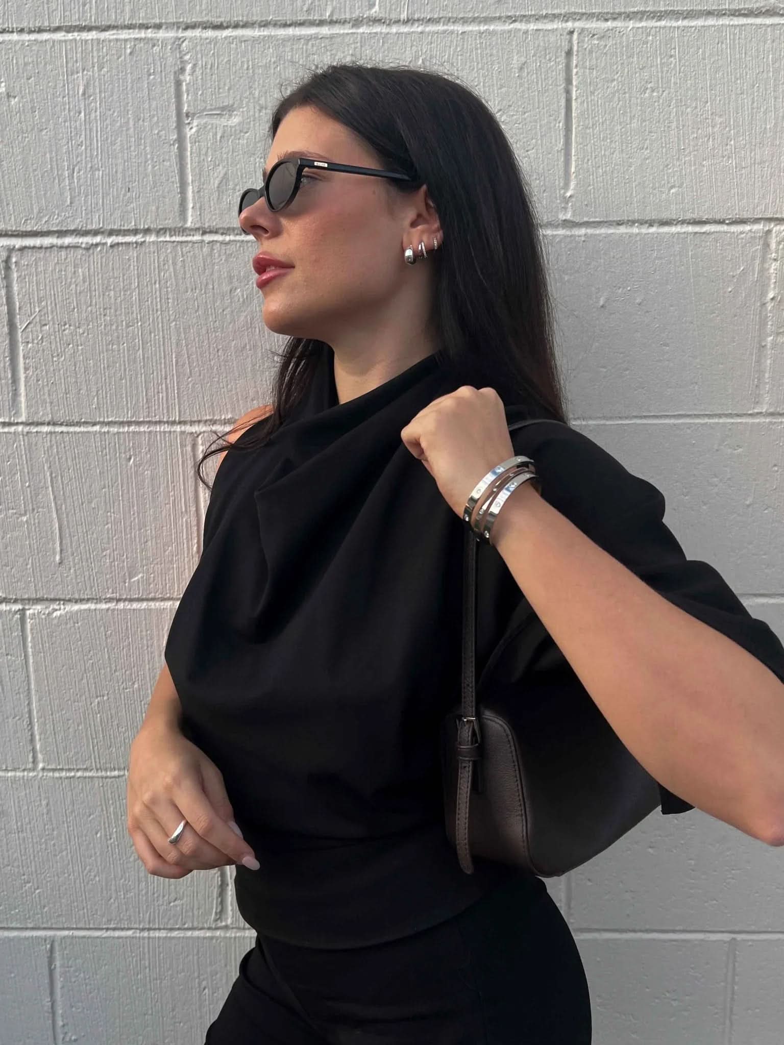 Blanca Bangle Thin Band - Silver - AYUNA