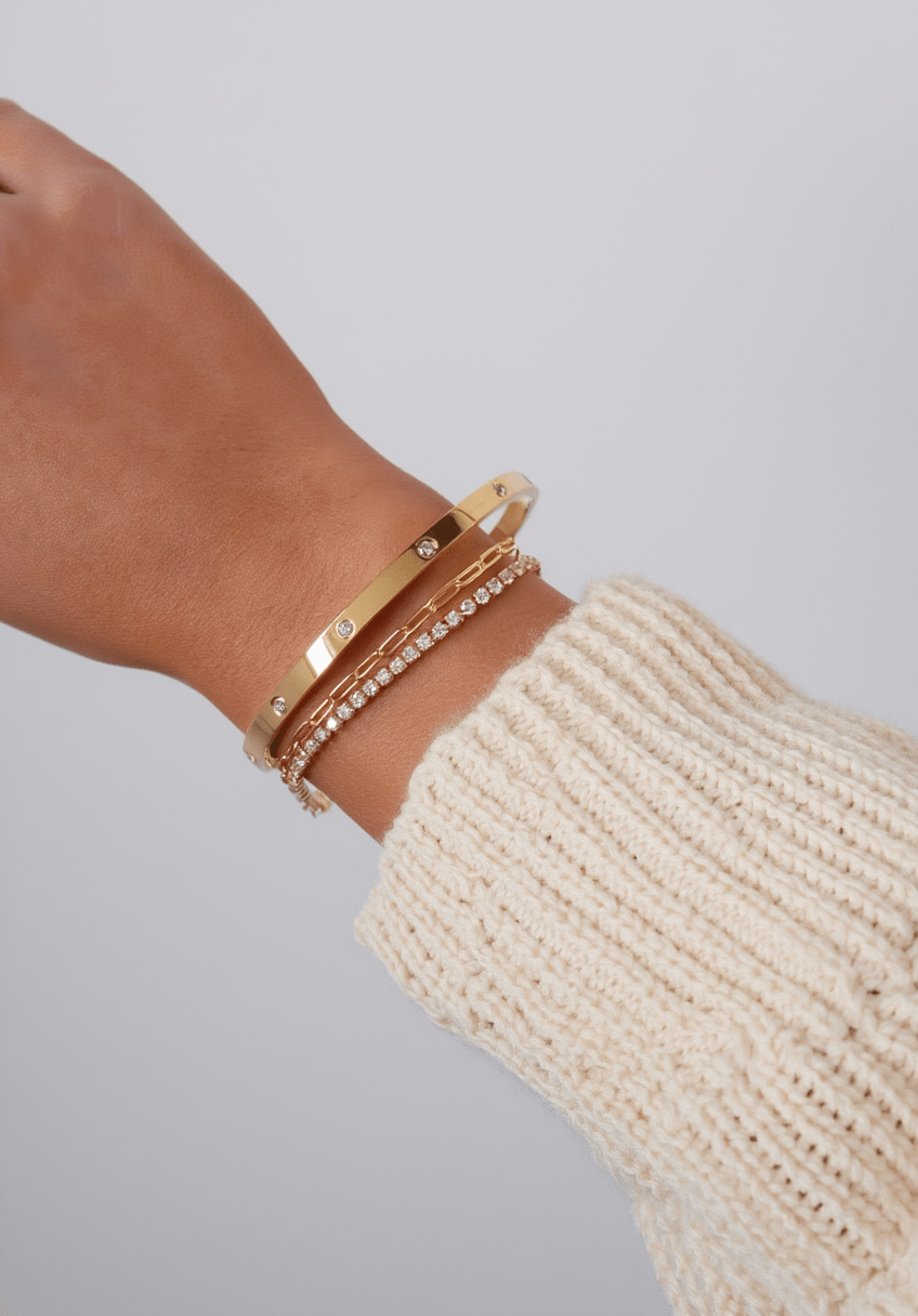 Blanca Bracelet Thin Band - Gold - AYUNA