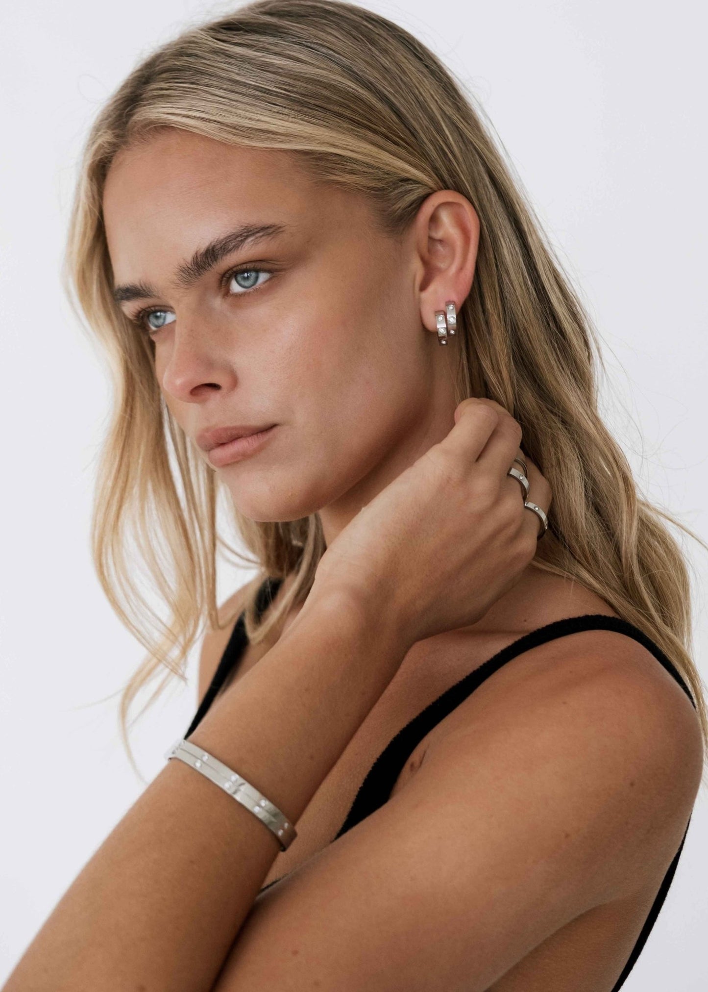 Blanca Hoops - Silver - AYUNA