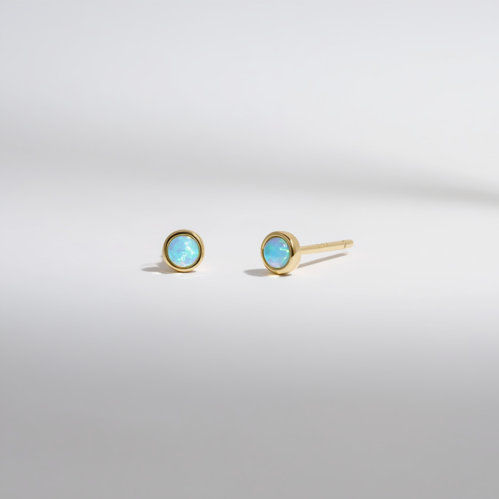 Bezel Set Gemstone Studs