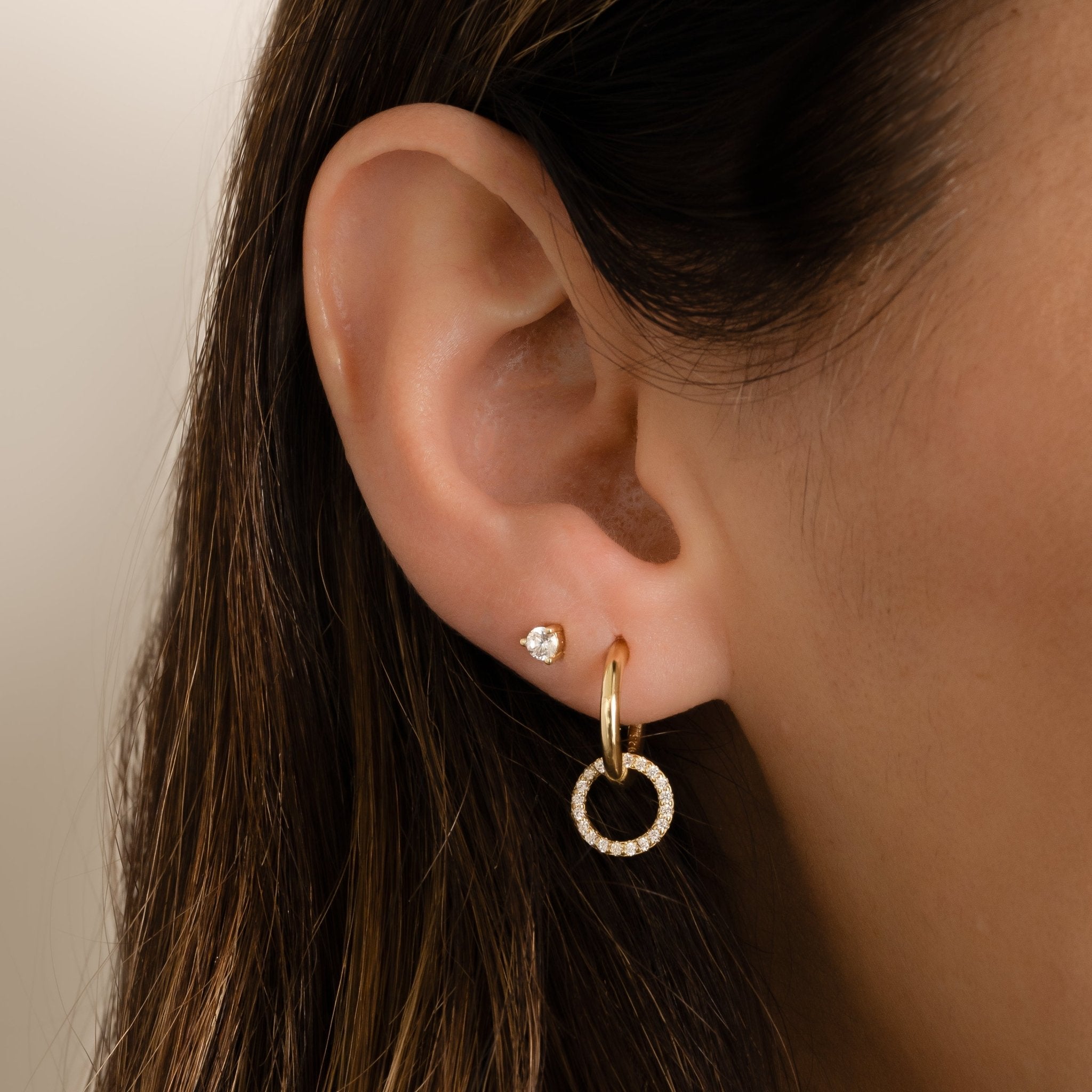 Circle Charm Hoops - AYUNA