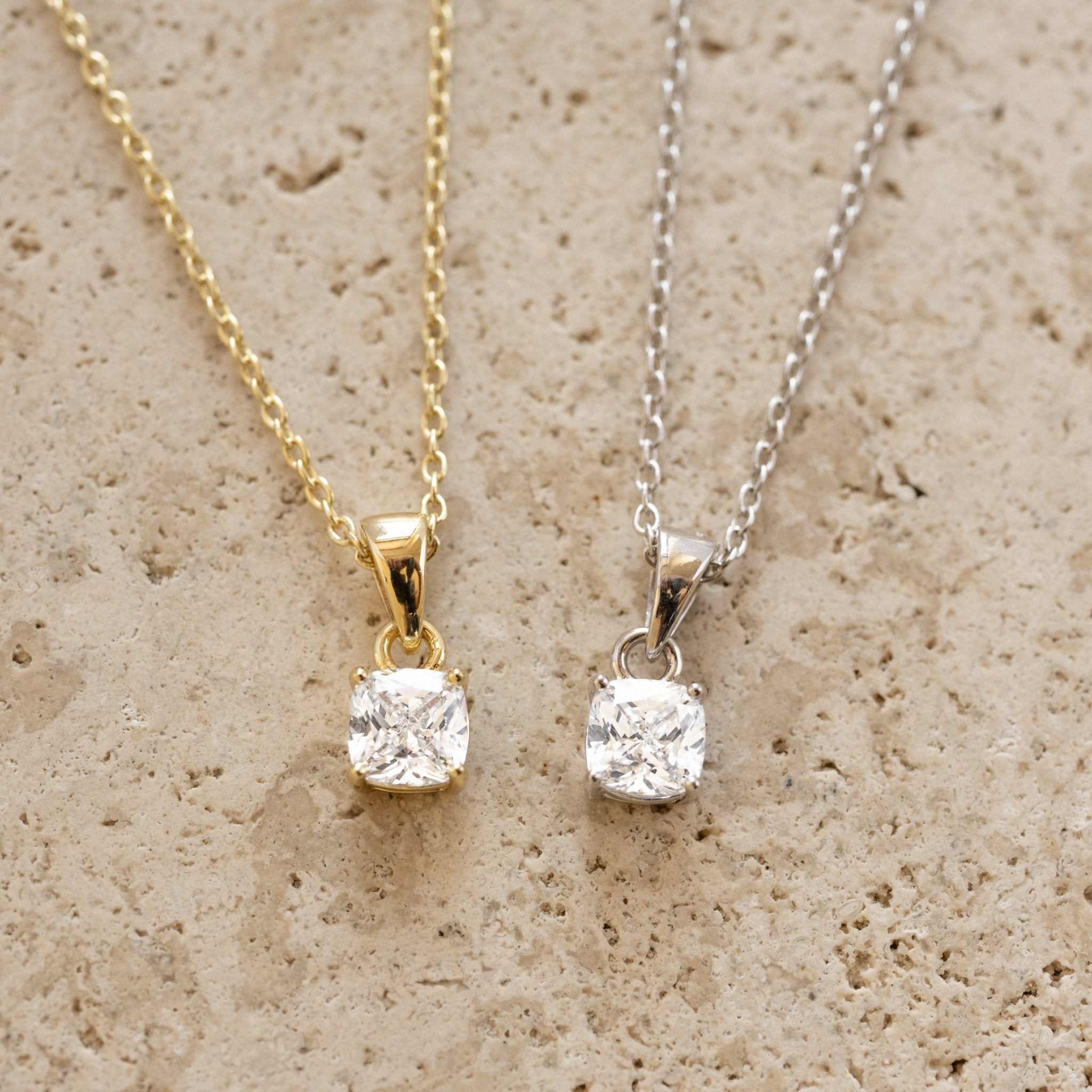 Cushion Diamond Necklace - AYUNA