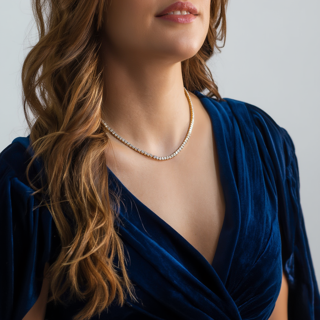 3mm Diamond Tennis Necklace