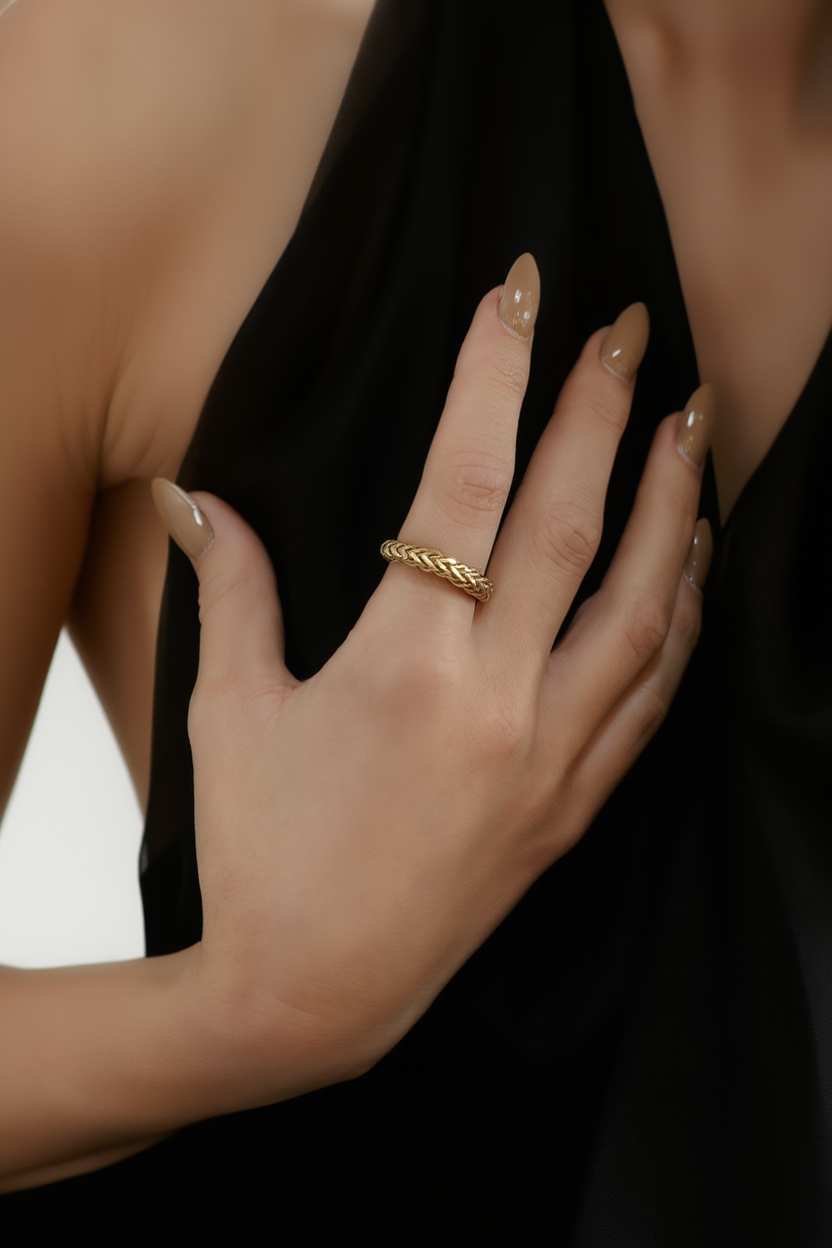 Thin Chain Ring - Gold