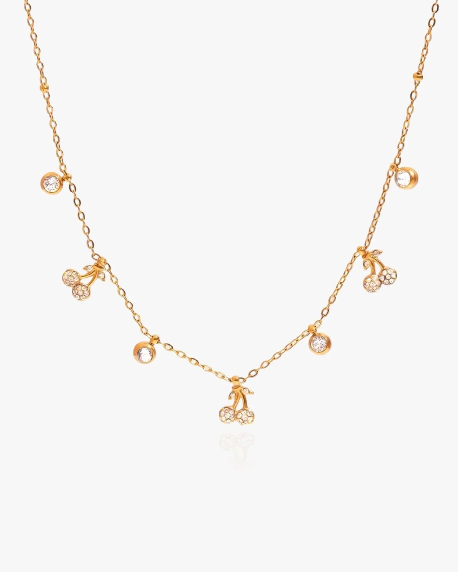 Dainty Cherry Charms Necklace - AYUNA
