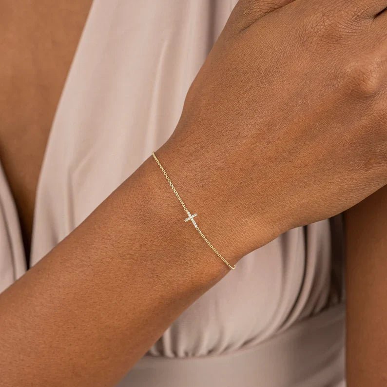 Dainty Cross Bracelet - AYUNA