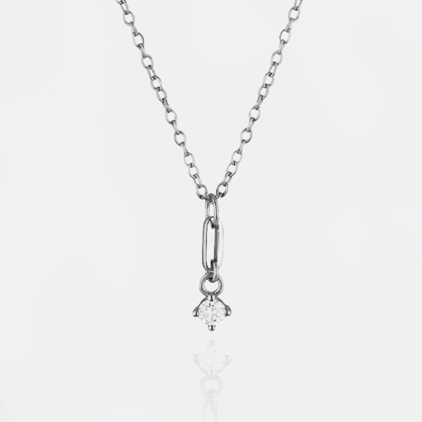 Dainty Diamante Necklace 925 Sterling Silver - AYUNA