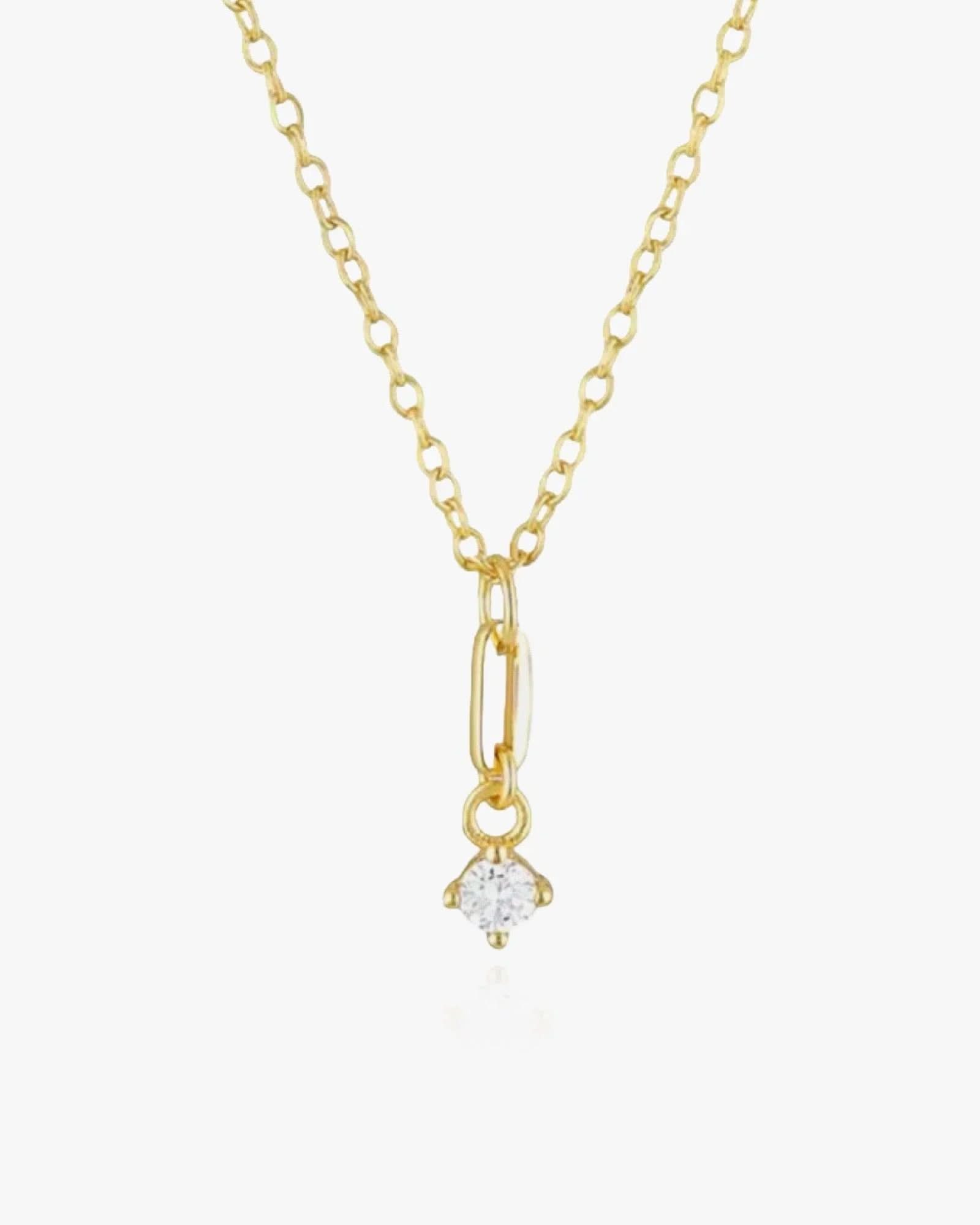 Dainty Diamante Necklace 925 Sterling Silver - AYUNA