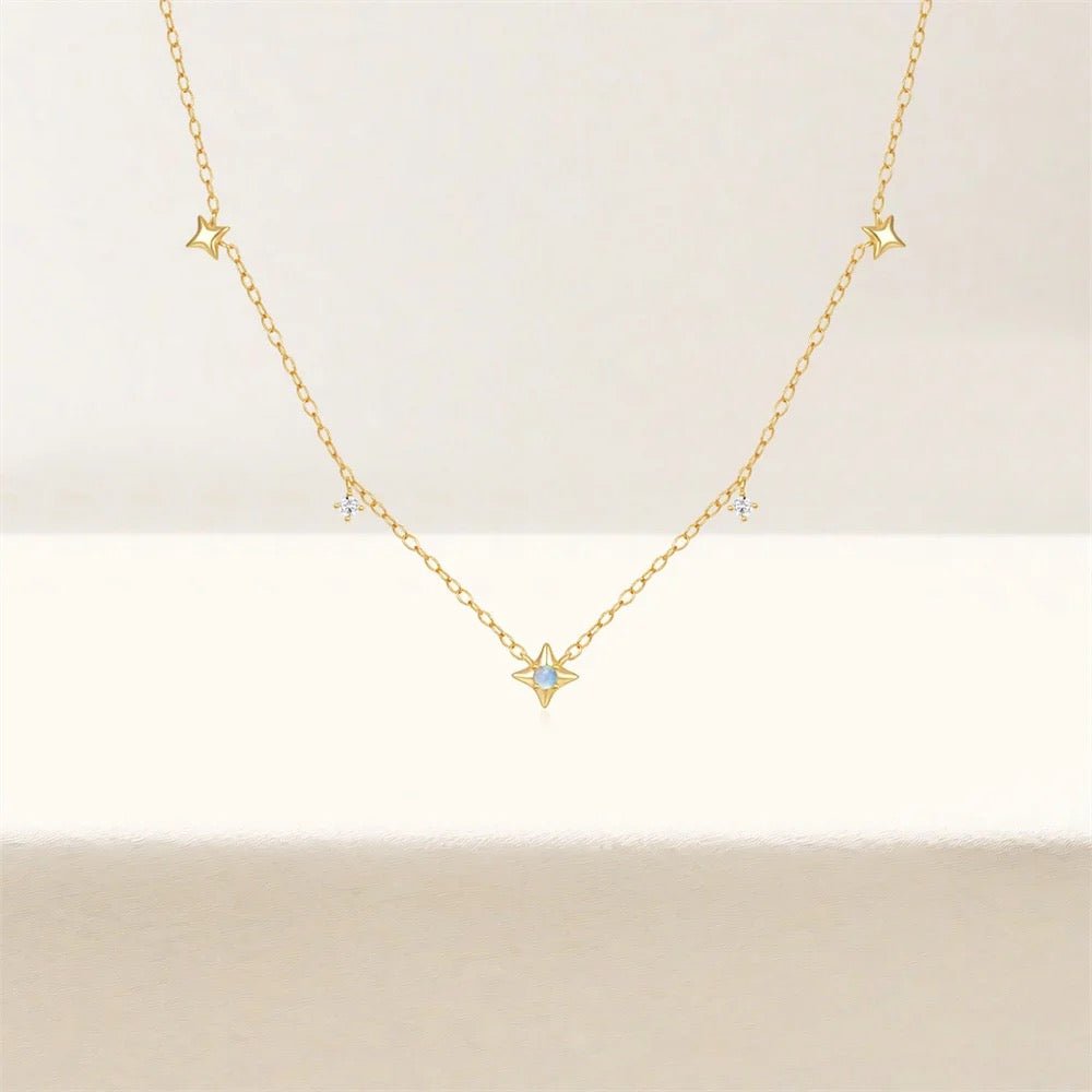 Dainty Necklace with Stars - AYUNA