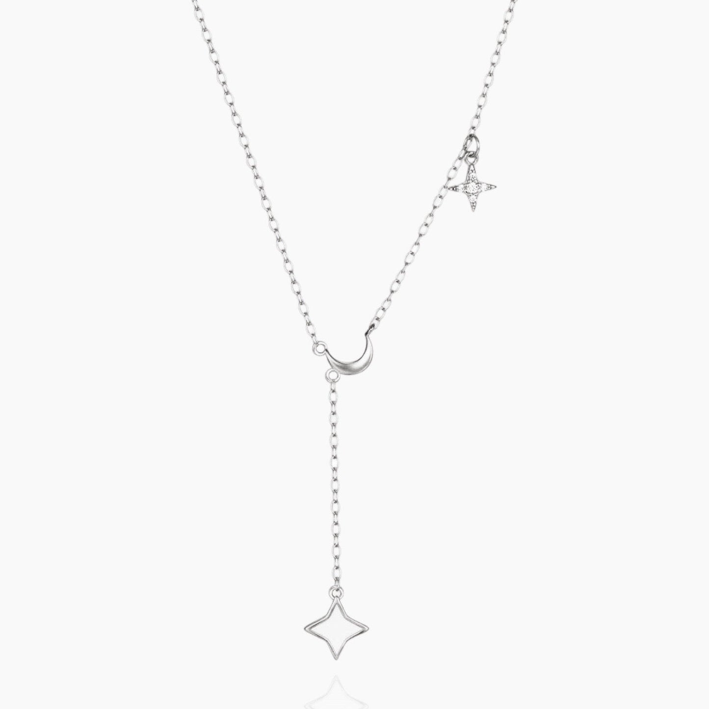 Dainty Y - Shape Moon Necklace - AYUNA