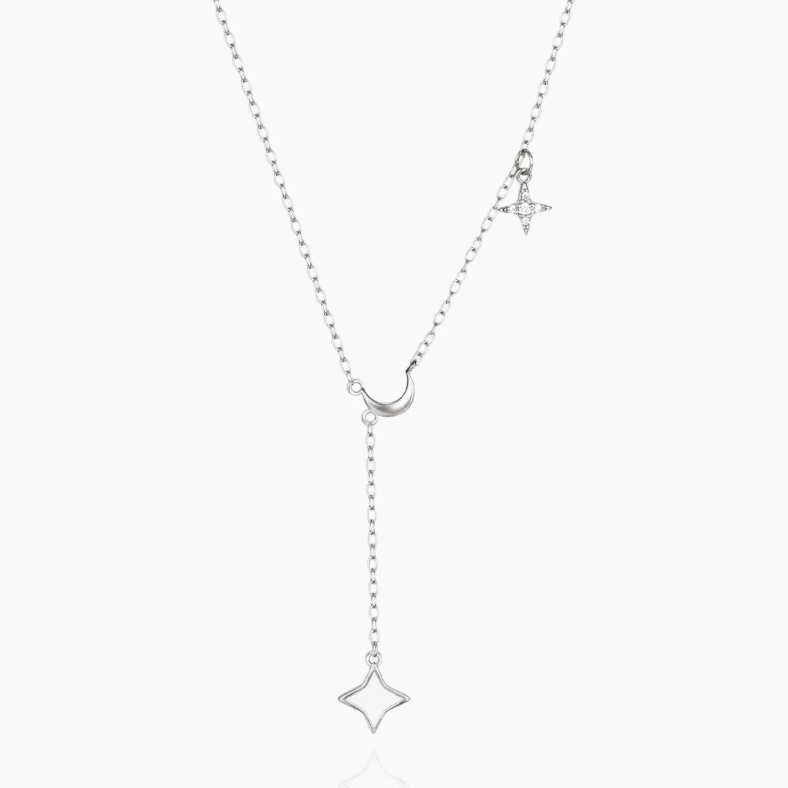 Dainty Y - Shape Moon Necklace - AYUNA