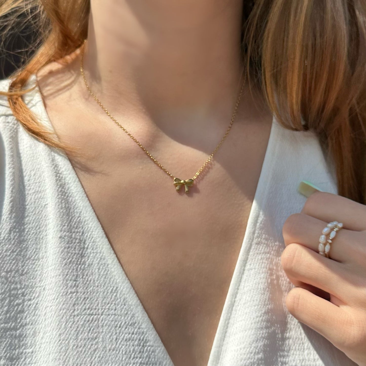 Delicate Bow Tie Necklace - AYUNA