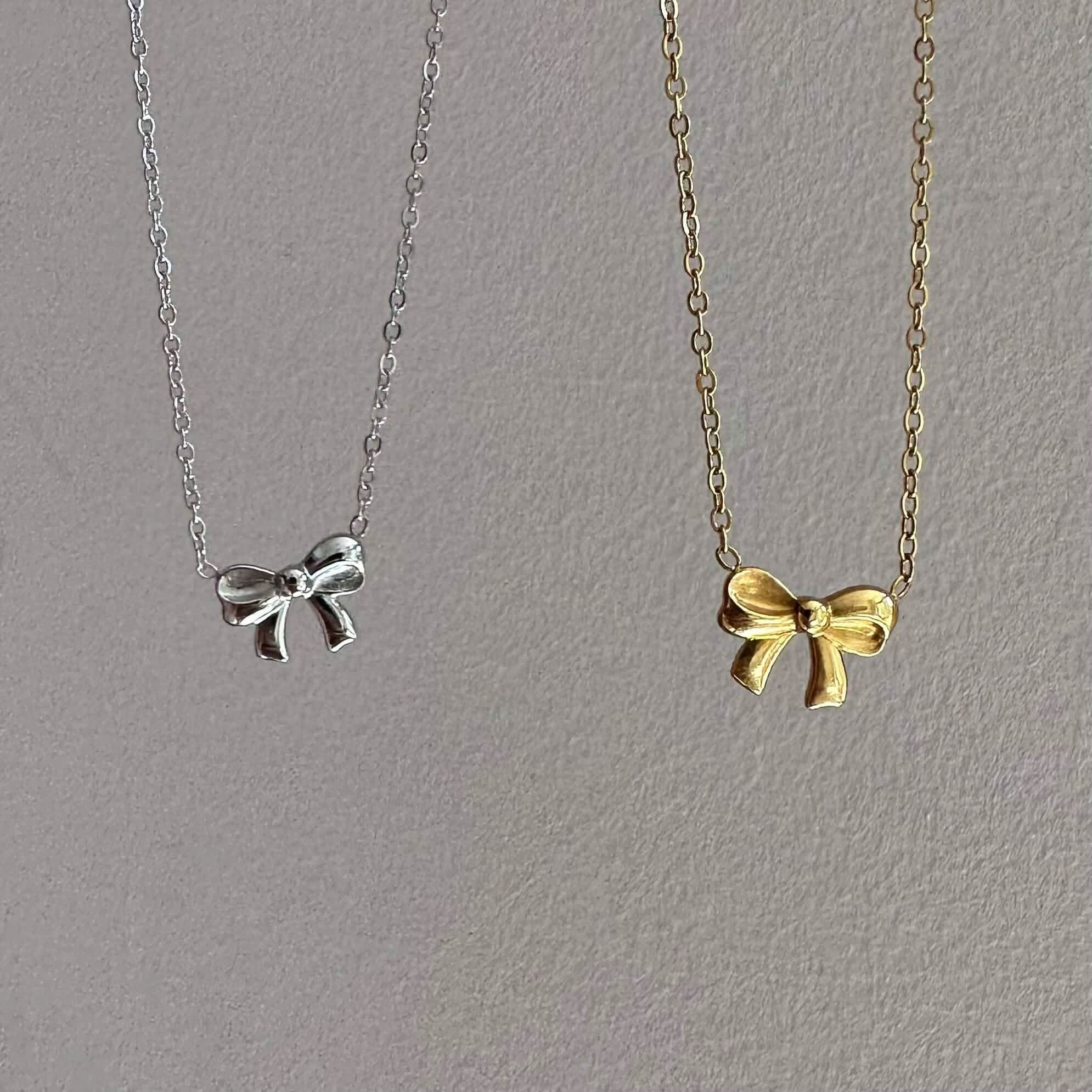 Delicate Bow Tie Necklace - AYUNA