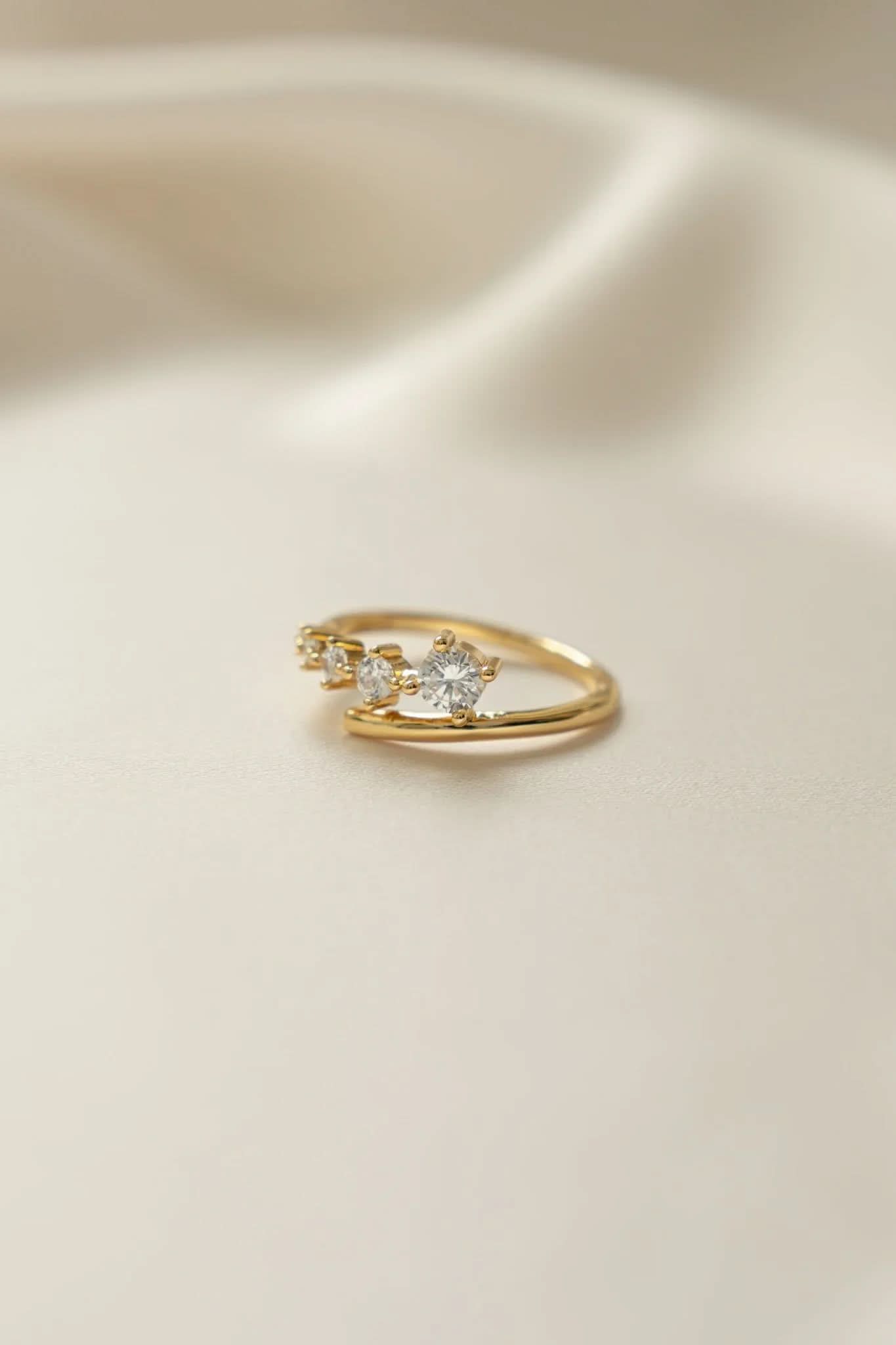 Diamond Bypass Ring - AYUNA