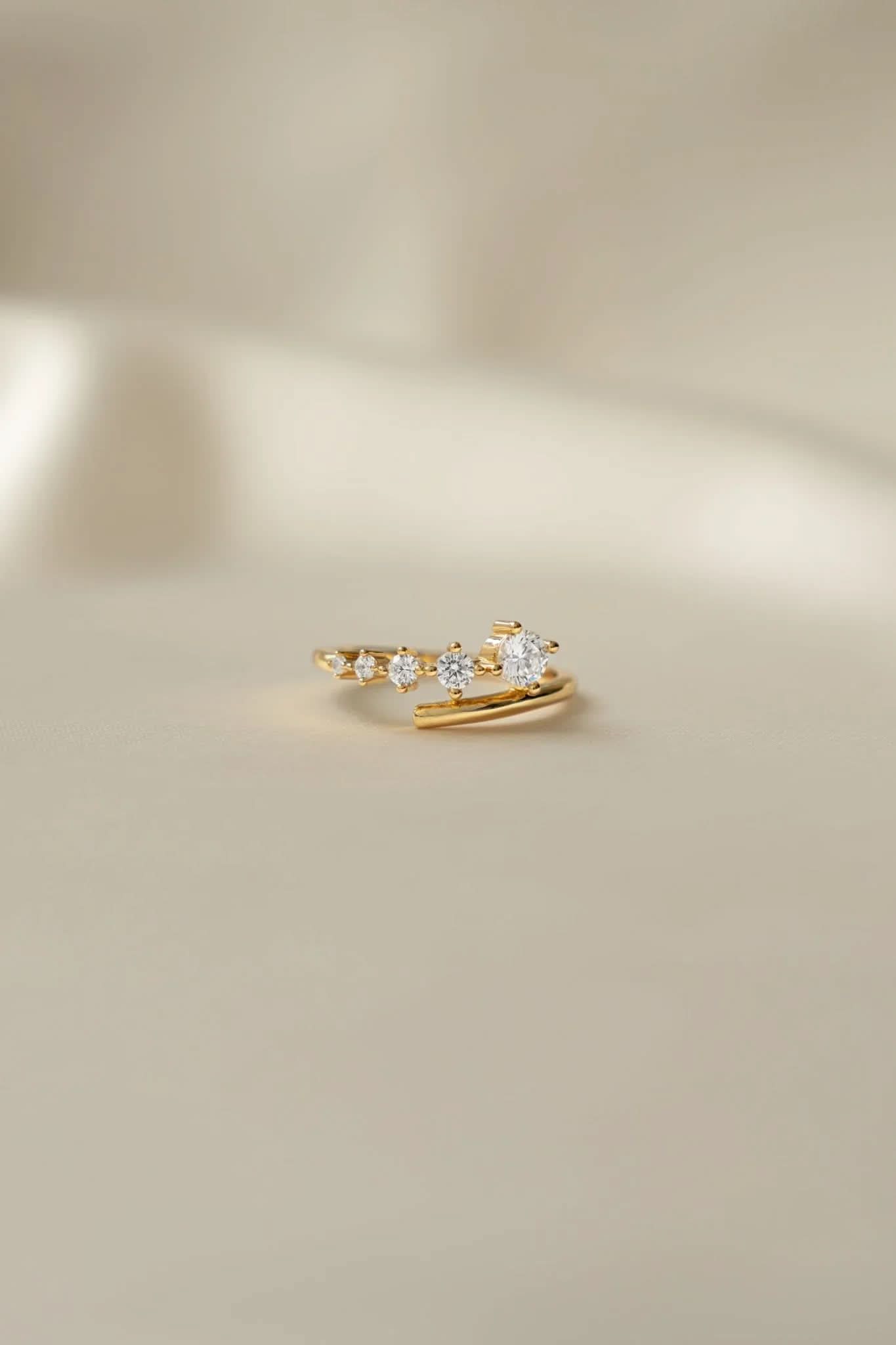 Diamond Bypass Ring - AYUNA