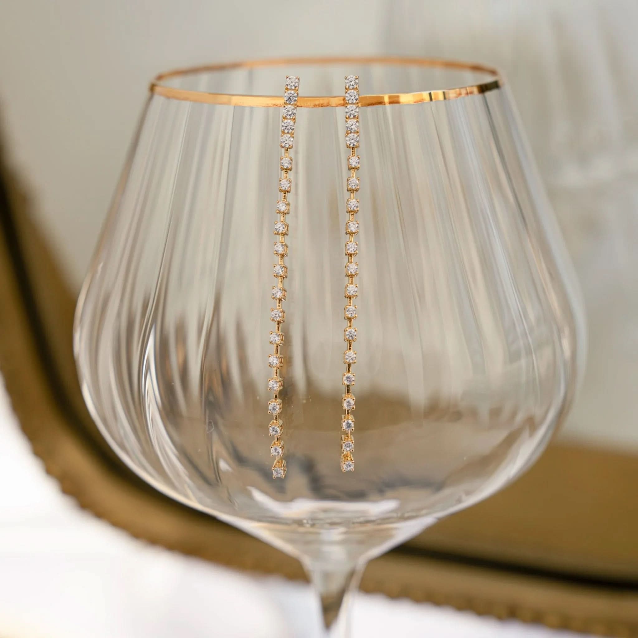 Diamond Line Earrings - AYUNA