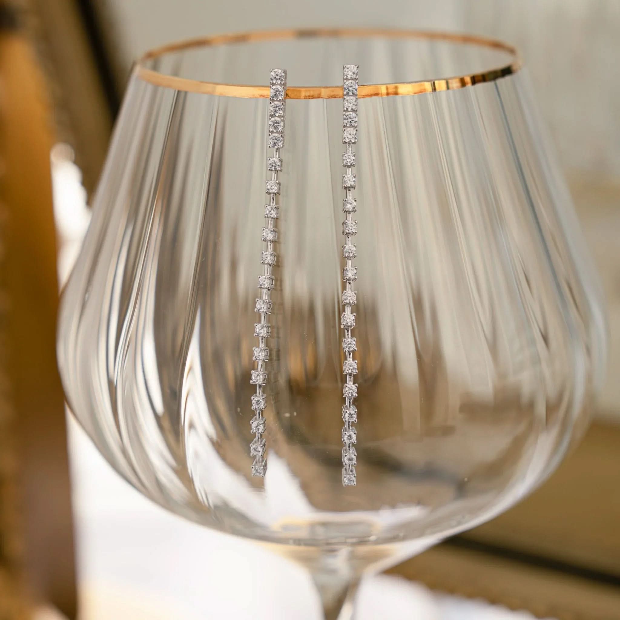 Diamond Line Earrings - AYUNA