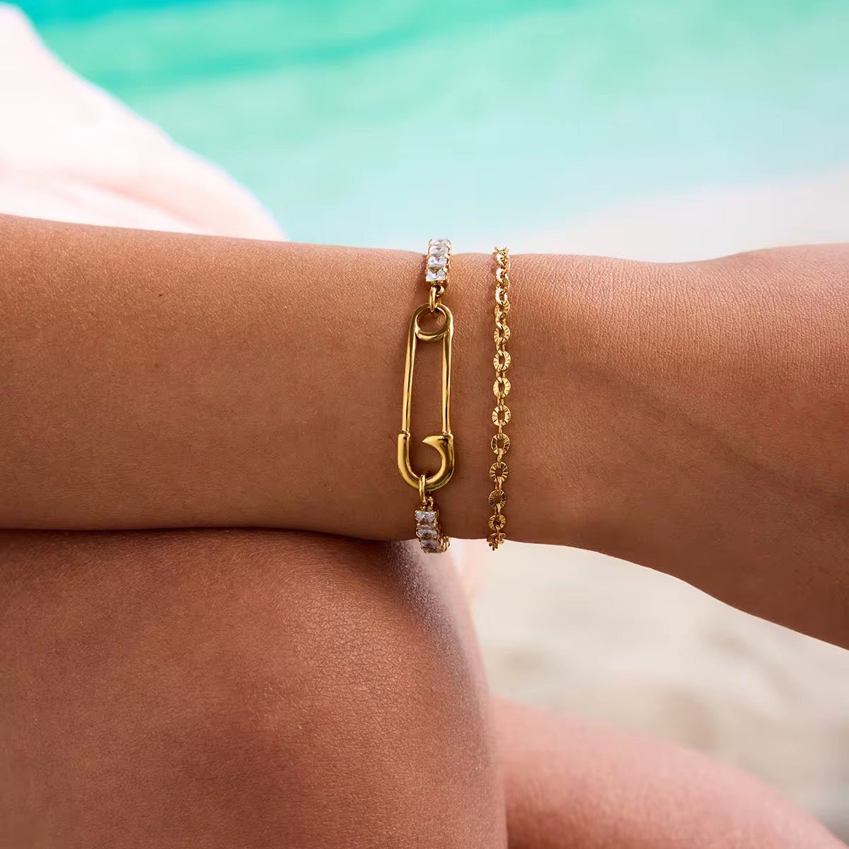 Double Safety Pin Bracelet - AYUNA
